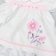 K14228: Baby Girls Dress, Pant & Headband Set (NB-6 Months)